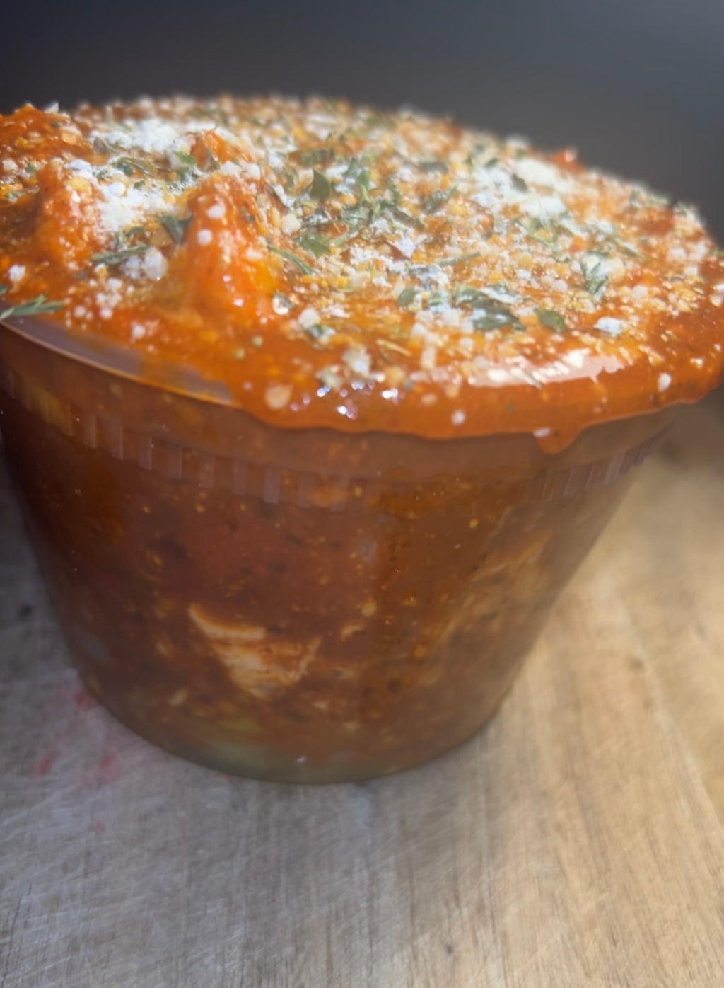 16oz Spicy Garlic Parmesan Seafood Bowl | Shrimp, Chicken & Pork Sausage