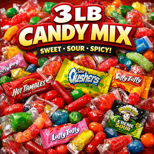 Boil Em Up Ultimate 3LB Sweet, Sour & Spicy Candy Mix – Random Individually Wrapped Variety Pack